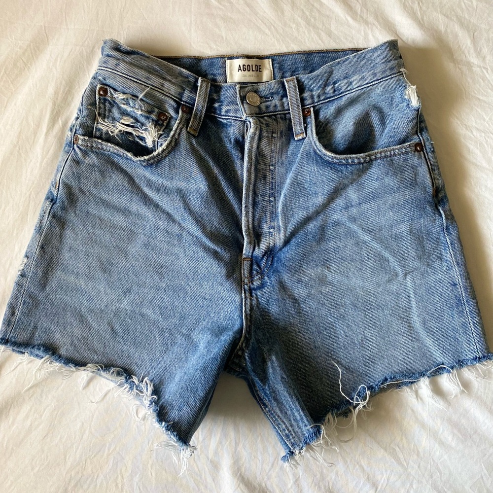 AGOLDE Women's Blue Denim Shorts